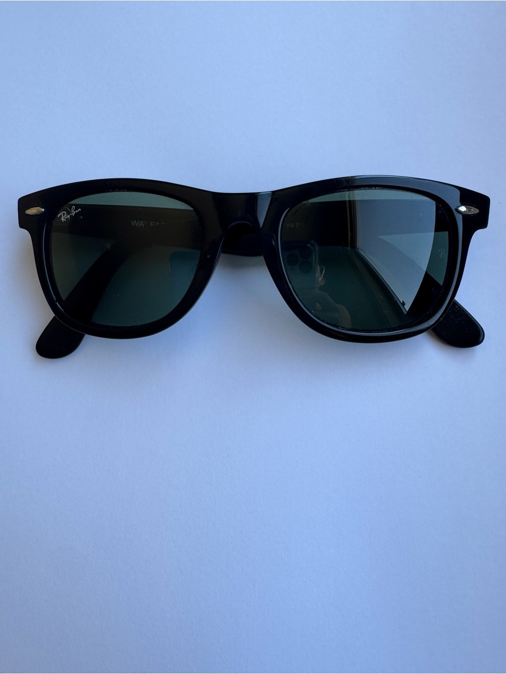 Ray-Ban Black Frame with Green Lens Sunglasses